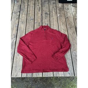 Vintage Polo Ralph Lauren 1/4 Zip Sweater Size XL Red Preppy